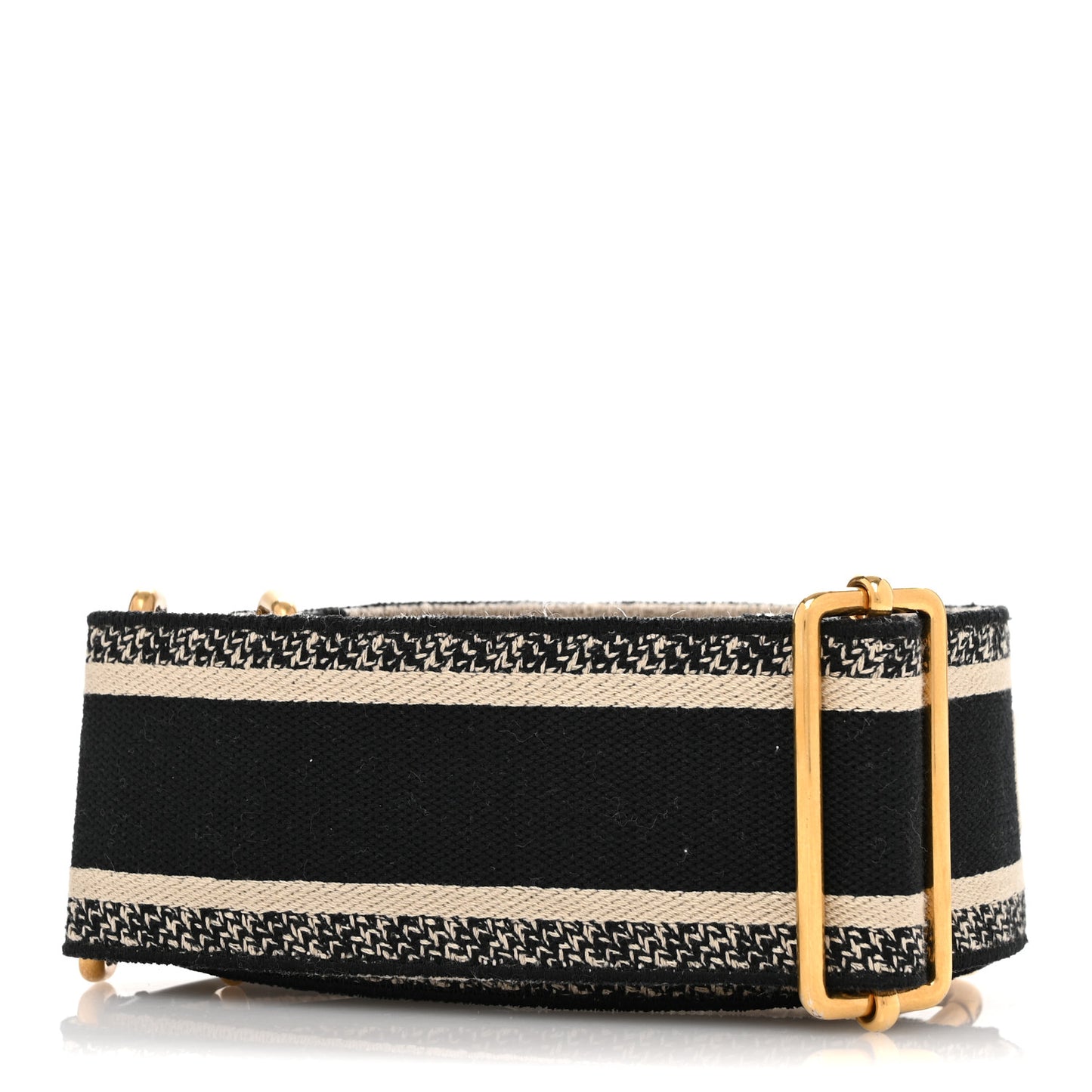 Canvas Embroidered Shoulder Strap Black