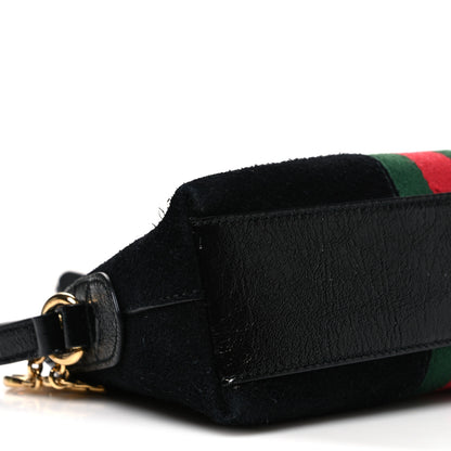 Gucci Suede Patent Web GG Small Ophidia Dome Shoulder Bag Black 9 of 10