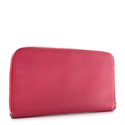 Prada Saffiano Metal Zip Around Wallet Peonia 3 of 11