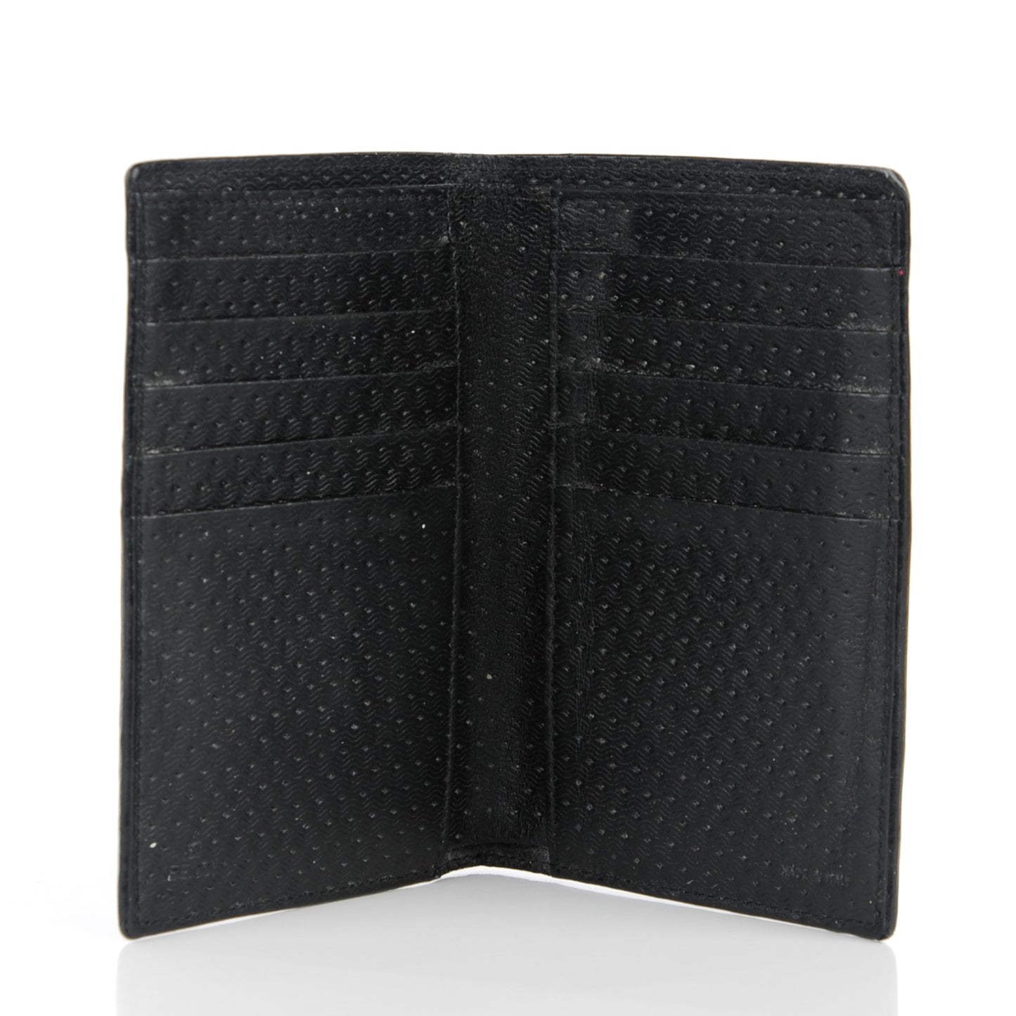 Lambskin Woven Bi-Fold Wallet Black