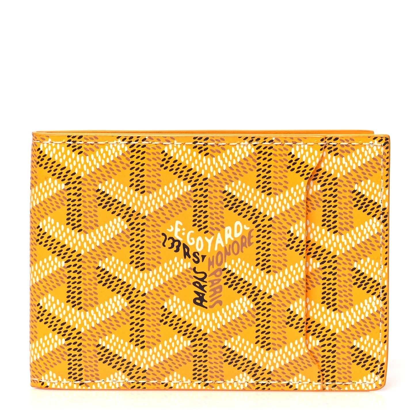 Goyardine Multi Slot Bi-Fold Wallet Yellow