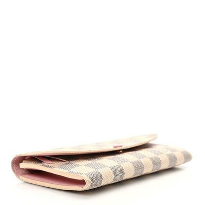 Louis Vuitton Damier Azur Emilie Wallet Rose Ballerine 4 of 9