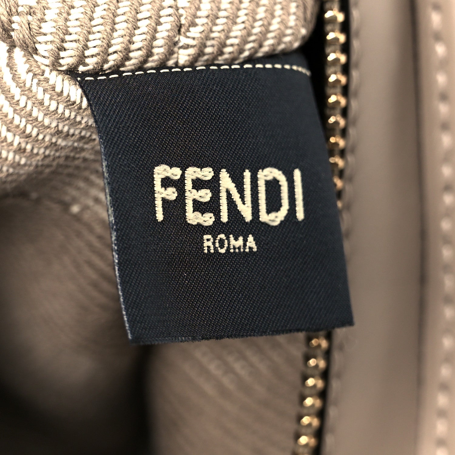 Fendi Denim Jacquard FF Effect Vitello Grace Mini Roll Tote Dove White Dove 8 of 11