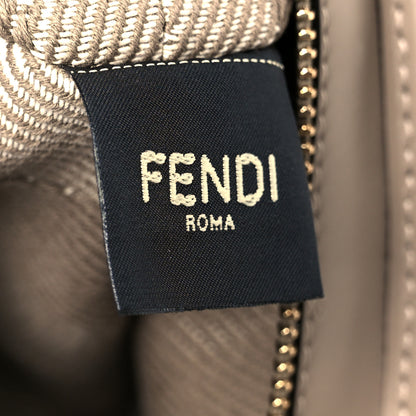 Fendi Denim Jacquard FF Effect Vitello Grace Mini Roll Tote Dove White Dove 8 of 11