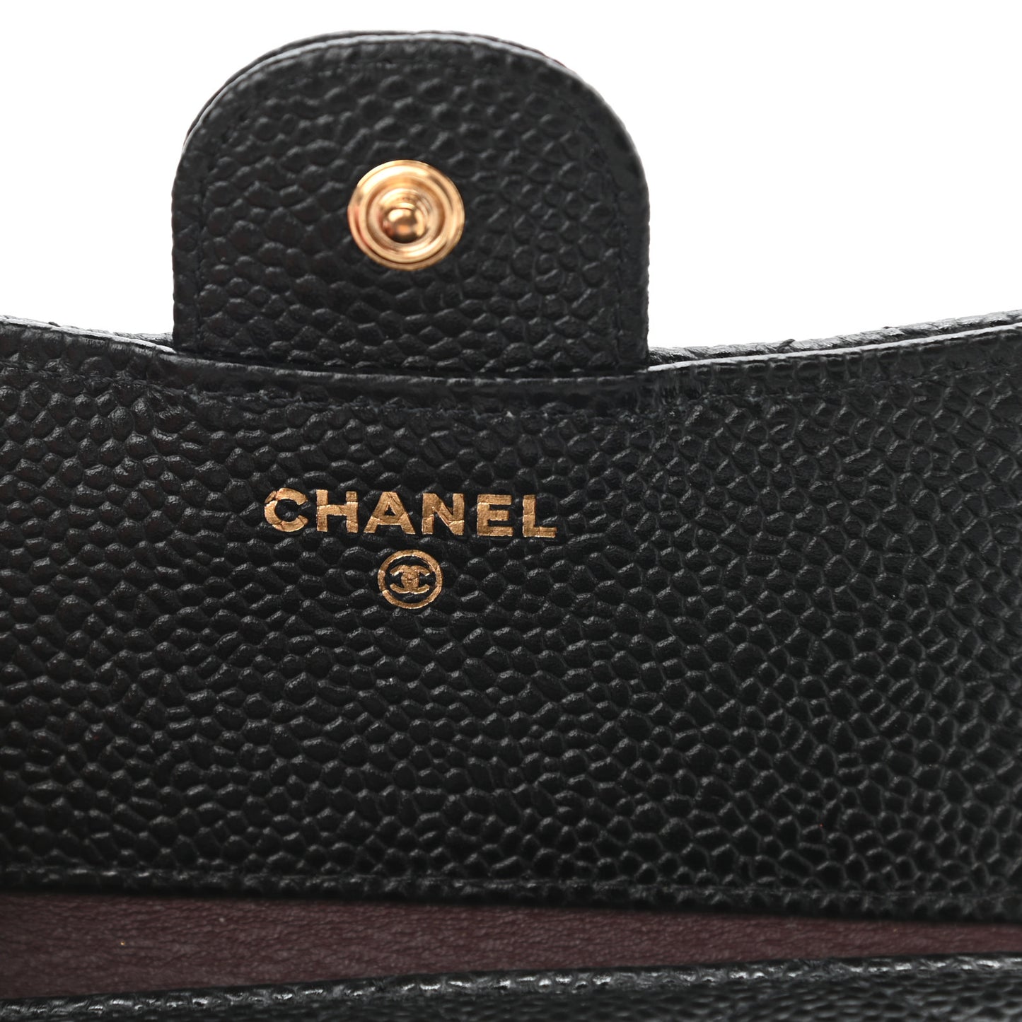Caviar Quilted Compact Flap Wallet Black