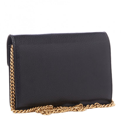 Gucci Calfskin GG Marmont Chain Wallet Black 2 of 8