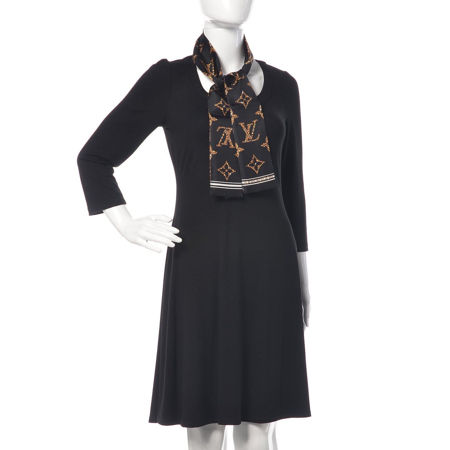 Silk Monogram Giant Jungle Bandeau Black