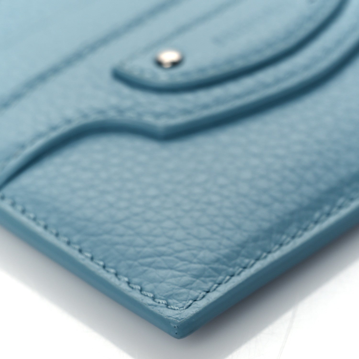 Balenciaga Grained Calfskin Neo Classic Silver Hardware City Card Holder Blue Grey 9 of 11