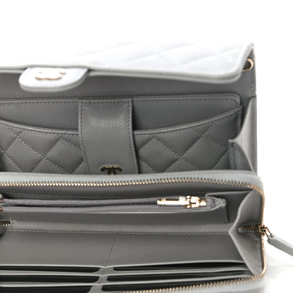 Chanel Caviar Quilted Phone Holder Wallet on Removable Chain Grey 5 of 12