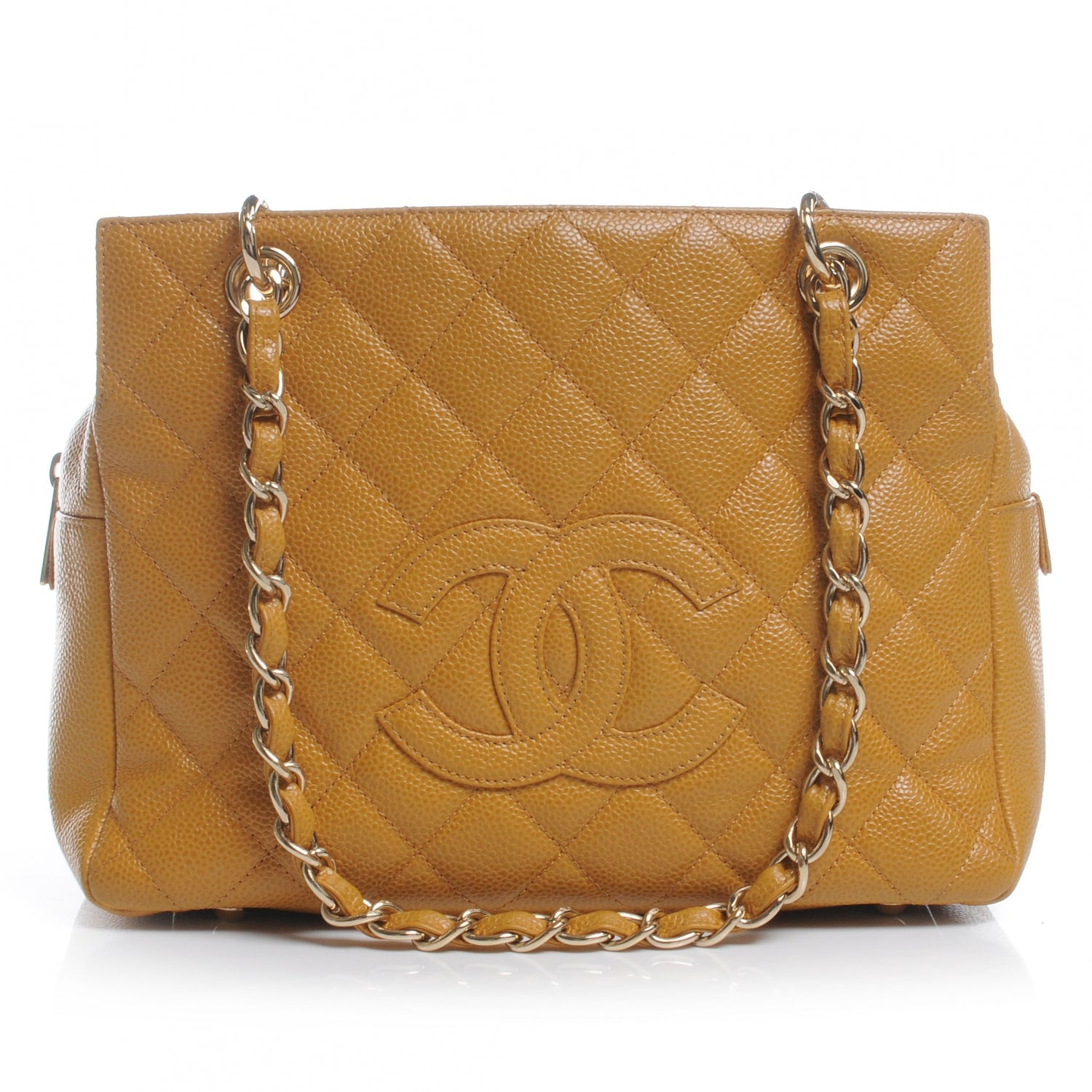 Chanel Caviar Quilted Petit Timeless Shopping Tote PTT Ochre 1 of 7