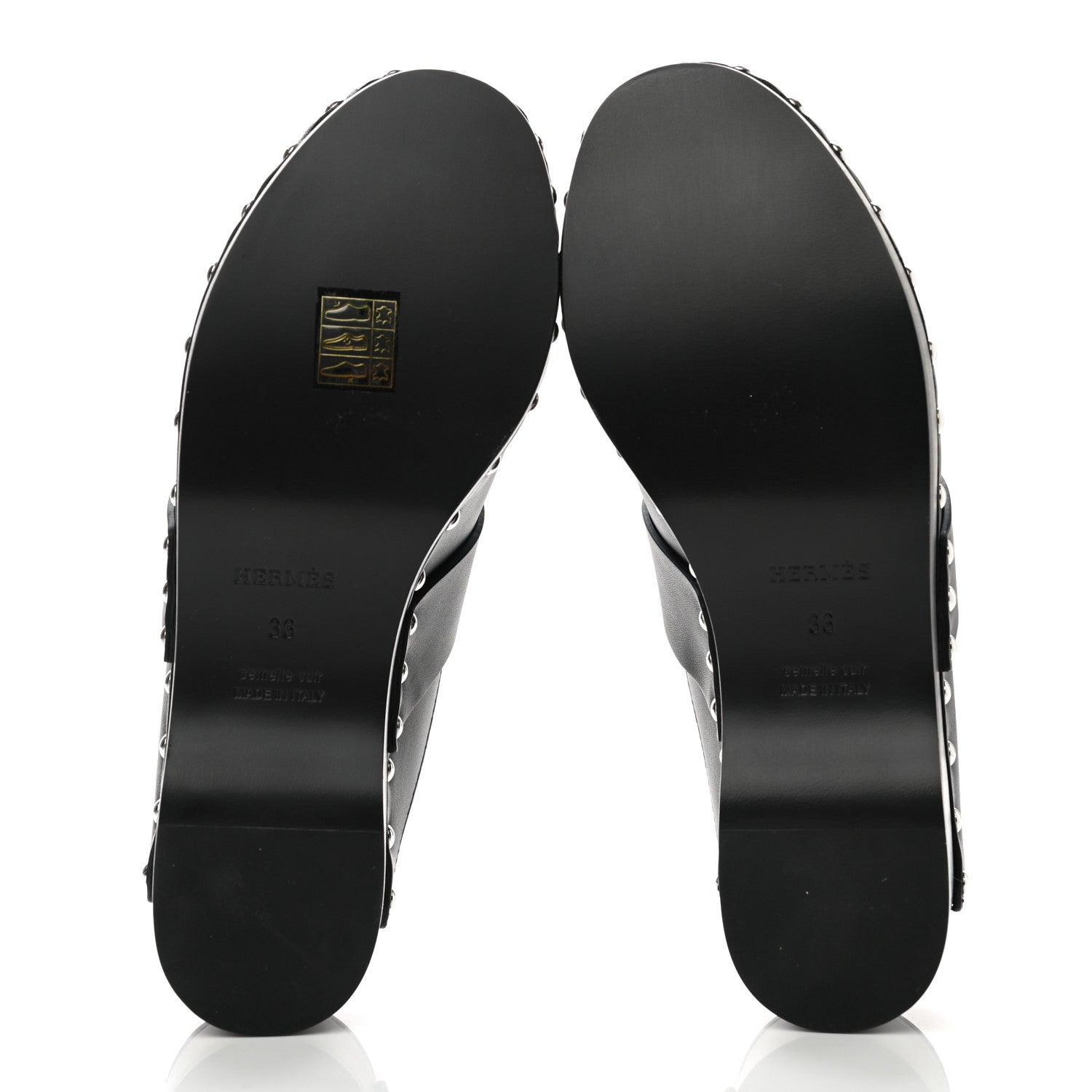 Hermes Calfskin Calya Mules 36 Black 5 of 9