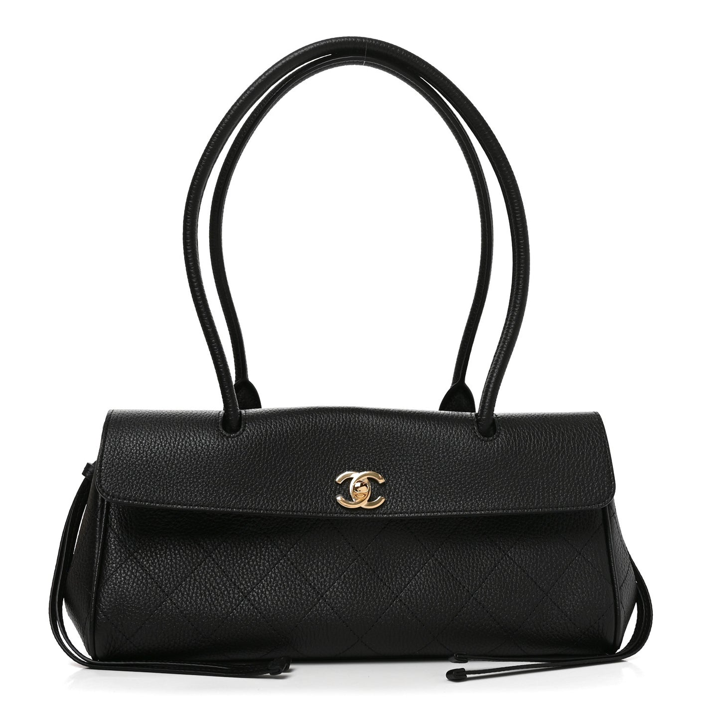 Grained Calfskin Urban Essentials Small Shopping Bag Black