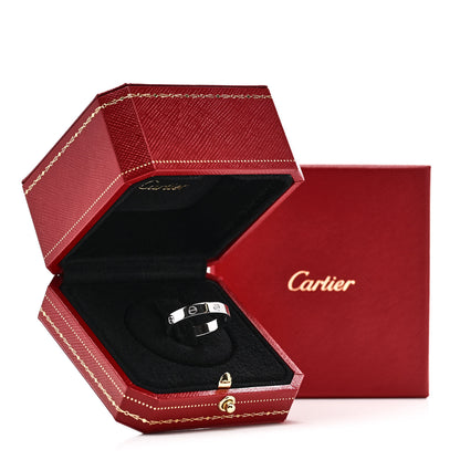 Cartier 18K White Gold Diamond 4mm LOVE Wedding Band Ring 63 10.25 5 of 5