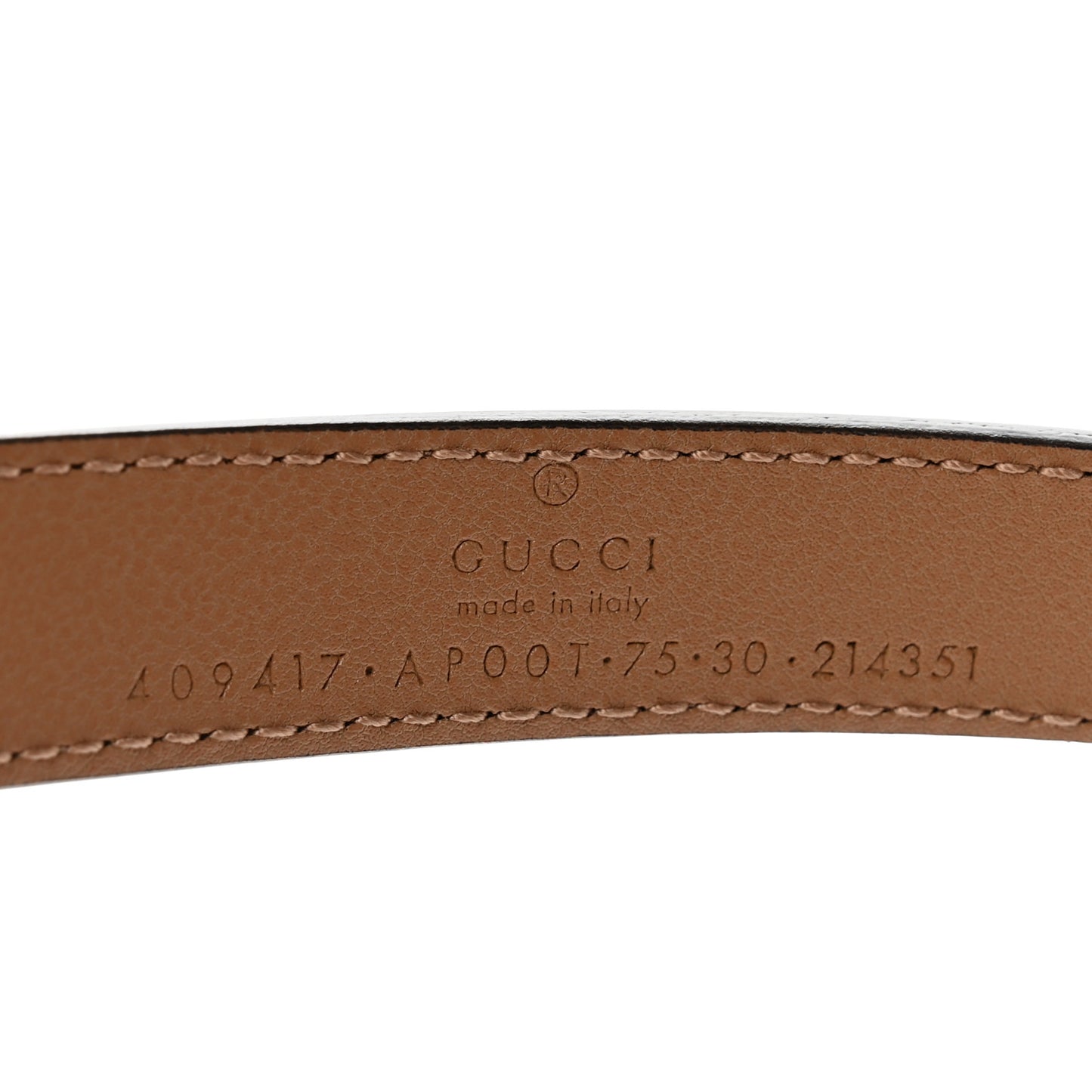 Moon Calfskin Double G 20mm Belt 75 30 Natural Tan