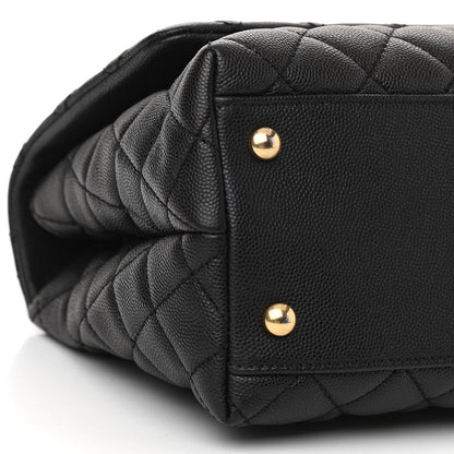 Chanel Caviar Lizard Embossed Quilted Small Coco Handle Flap Black 9 of 11