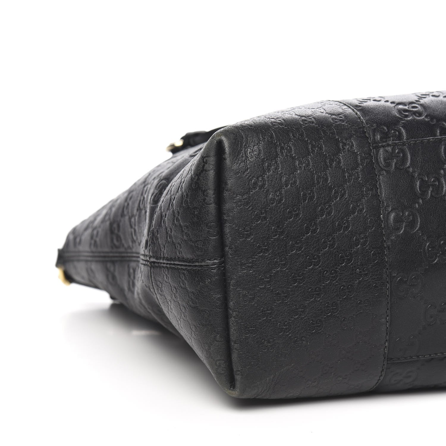 Gucci Guccissima Medium Bree Foldover Tote Black 9 of 12