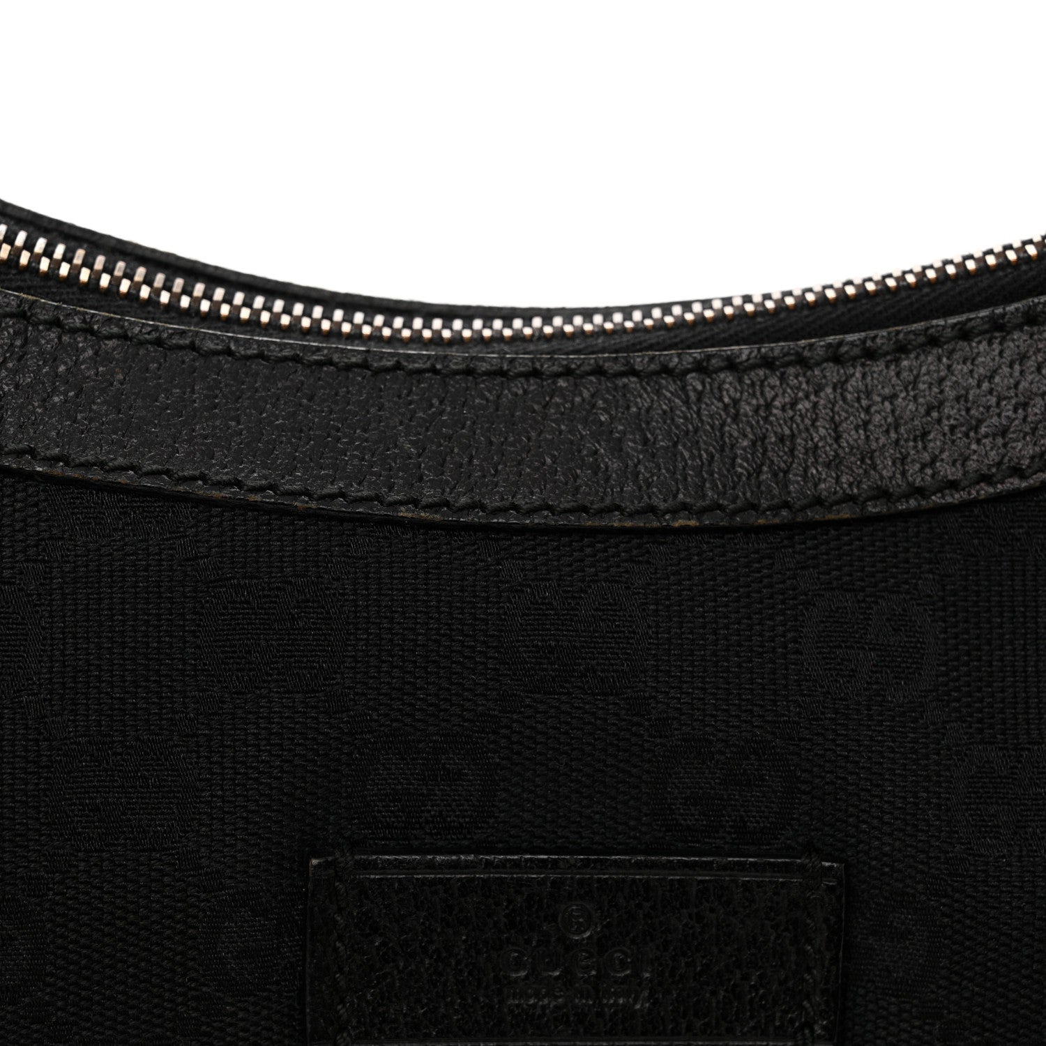 Gucci Monogram Web Medium Half Moon Hobo Black 12 of 14