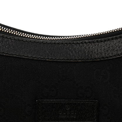 Gucci Monogram Web Medium Half Moon Hobo Black 12 of 14