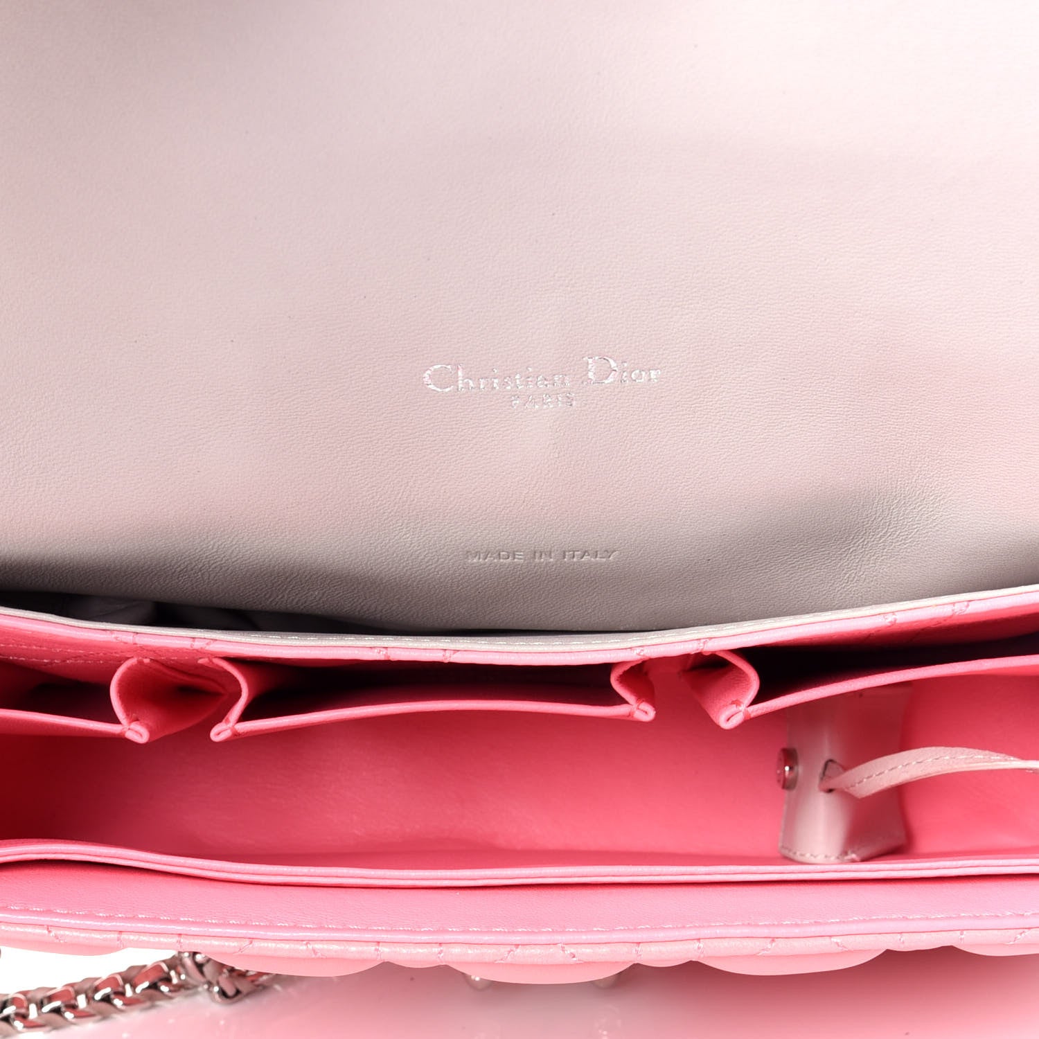 Christian Dior Lambskin Cannage Medium Miss Dior Flap Pink Grey 5 of 9