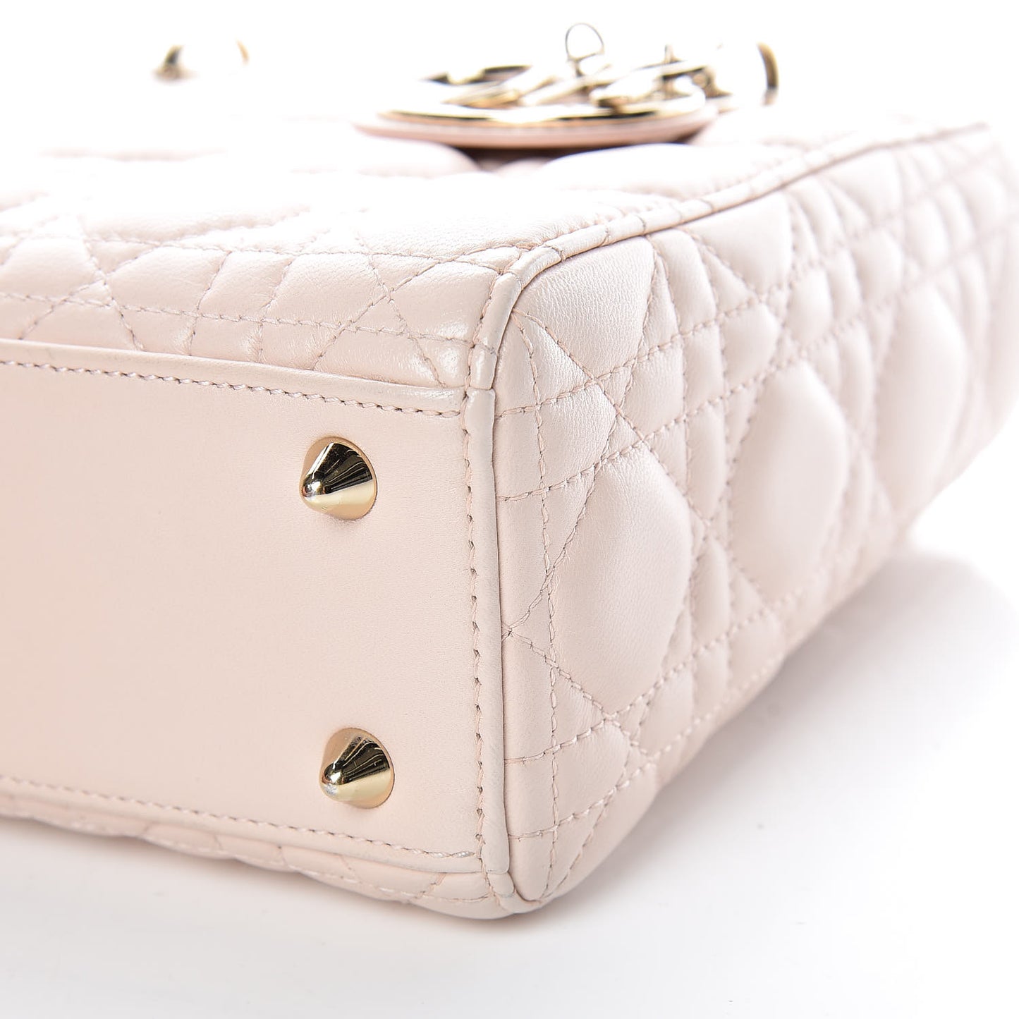 Lambskin Cannage Small Lucky Badges My Lady Dior Pink