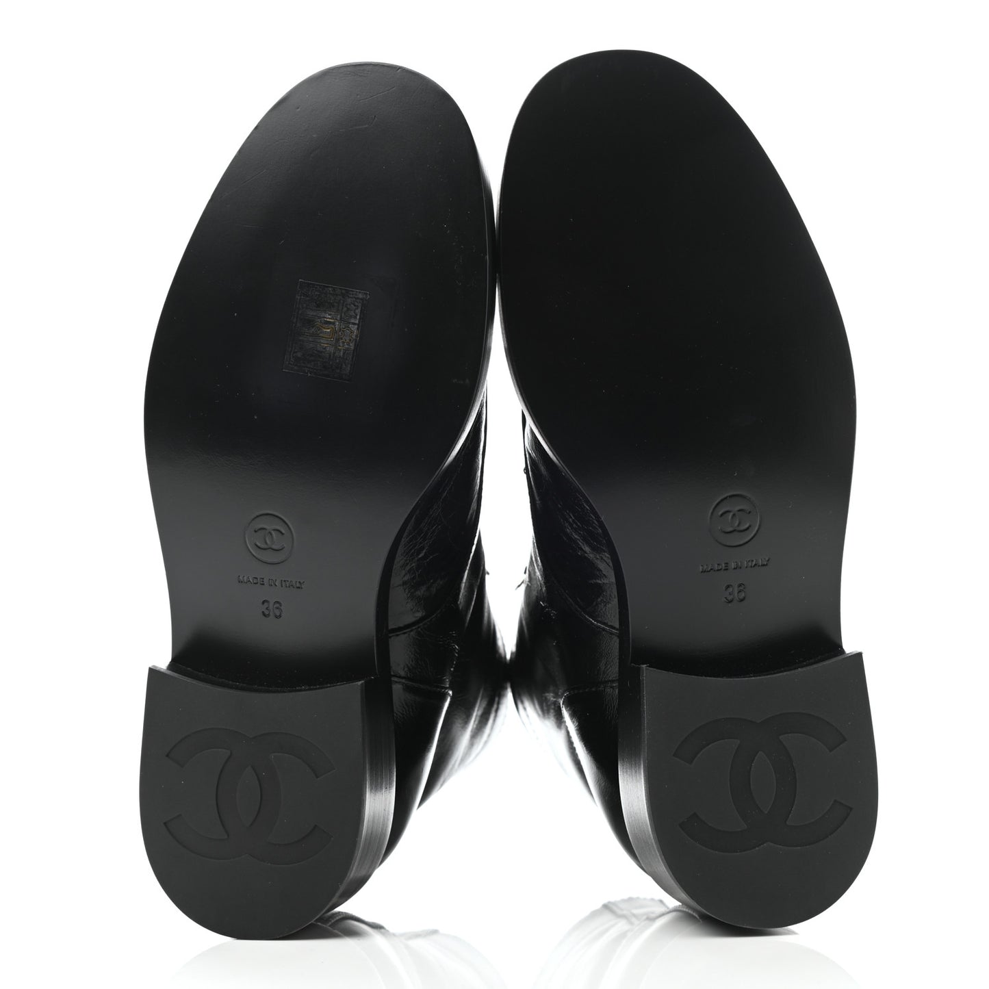 Crumpled Lambskin Shiny Calfskin Lace Up Combat Boots 36 Black