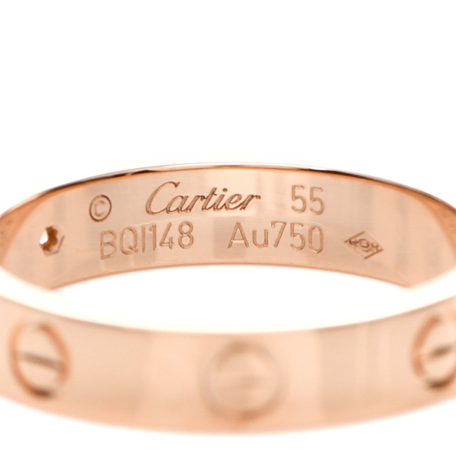 Cartier 18K Pink Gold Diamond LOVE Wedding Band Ring 55 7.25 4 of 4