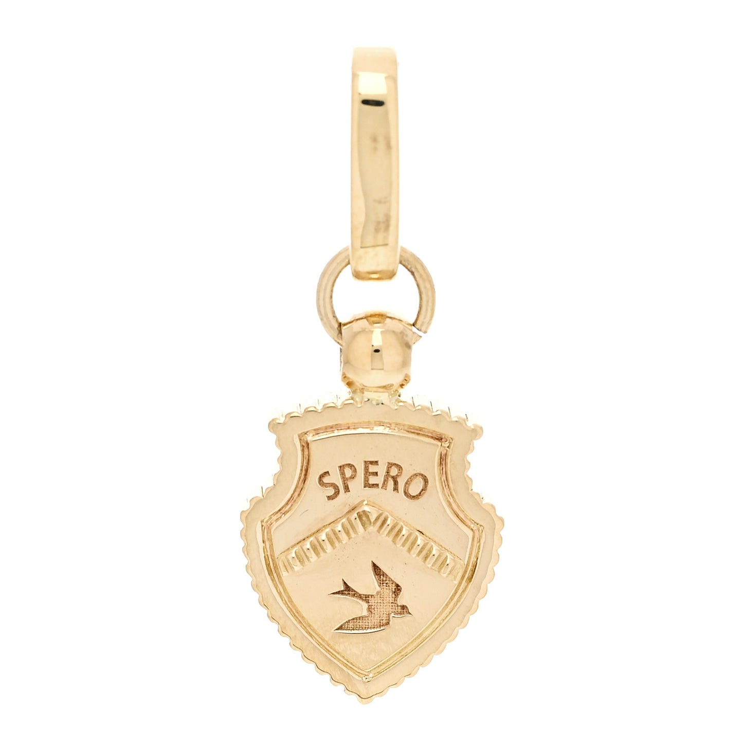 18K Yellow Gold Miniature Spero Resilience Crest Pendant
