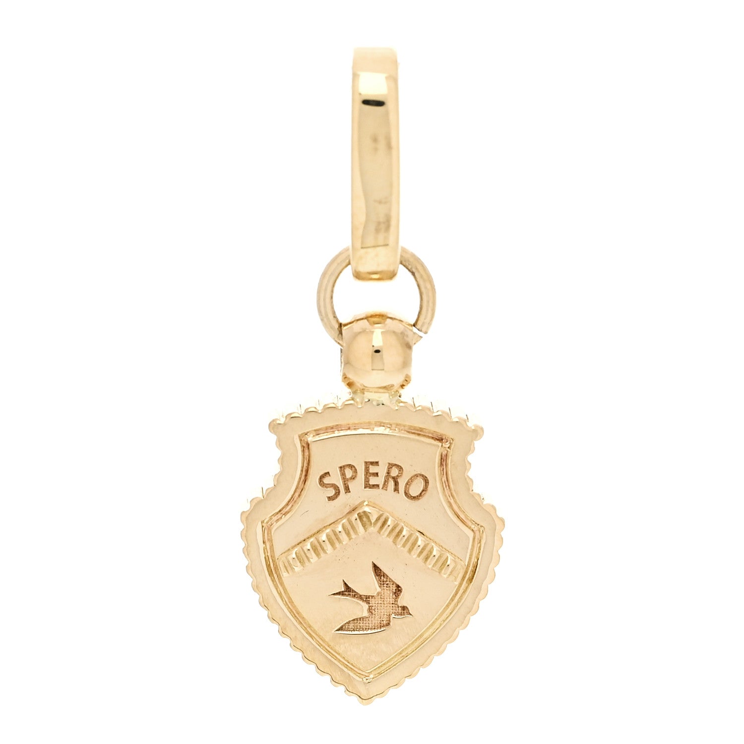 Foundrae 18K Yellow Gold Miniature Spero Resilience Crest Pendant 1 of 4