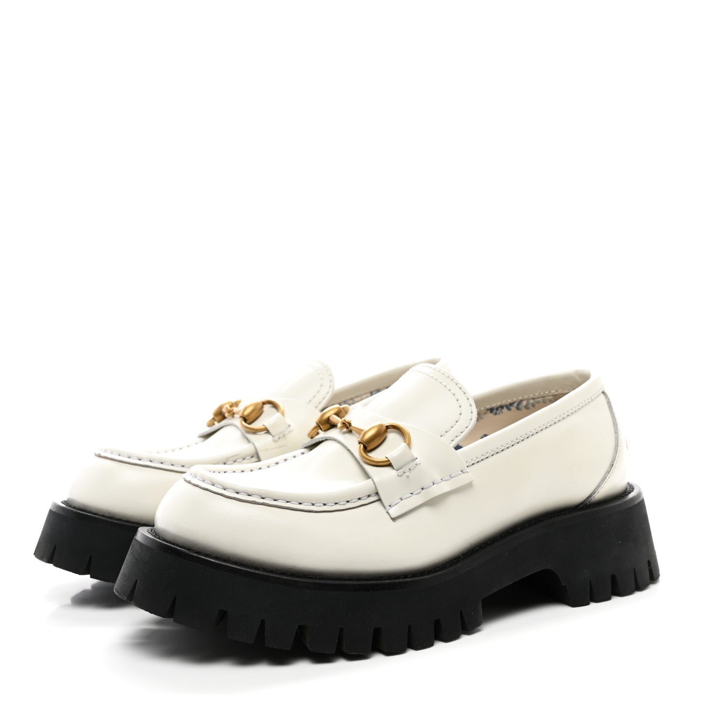 Cordovan Lux Womens Harald Horsebit 25mm Platform Loafers 35.5 Dusty White