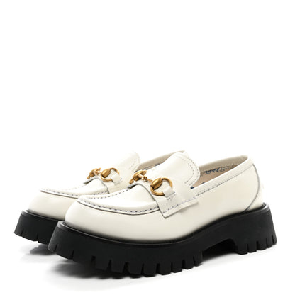 Gucci Cordovan Lux Womens Harald Horsebit 25mm Platform Loafers 35.5 Dusty White 3 of 8