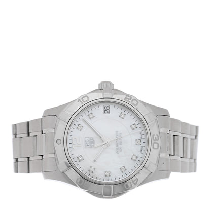 Tag Heuer Stainless Steel Diamond Mother of Pearl 32mm Aquaracer Lady Quartz Watch WAF1312 2 of 4