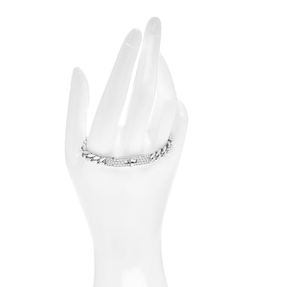 Hermes 18K White Gold Diamond TPM Kelly Gourmette Bracelet SH 2 of 5