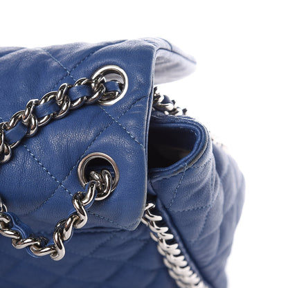 Chanel Washed Lambskin Quilted Chain Around Maxi Flap Light Blue 12 of 17