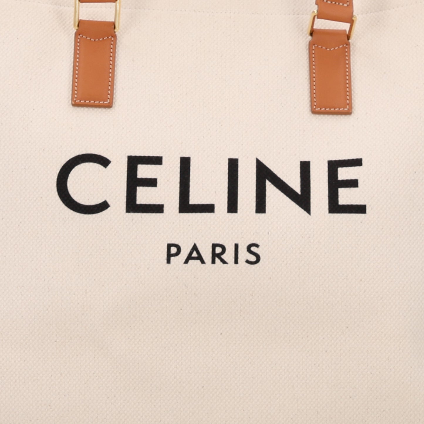 Canvas Calfskin Horizontal Cabas Natural Tan