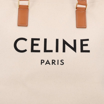 Celine Canvas Calfskin Horizontal Cabas Natural Tan 8 of 10