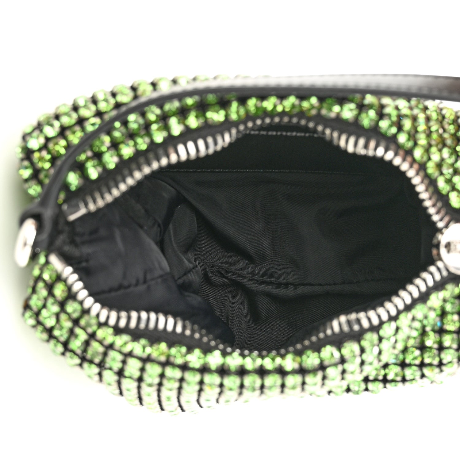 Alexander Wang Mesh Crystal Rhinestone Mini Heiress Pouch Green 5 of 9