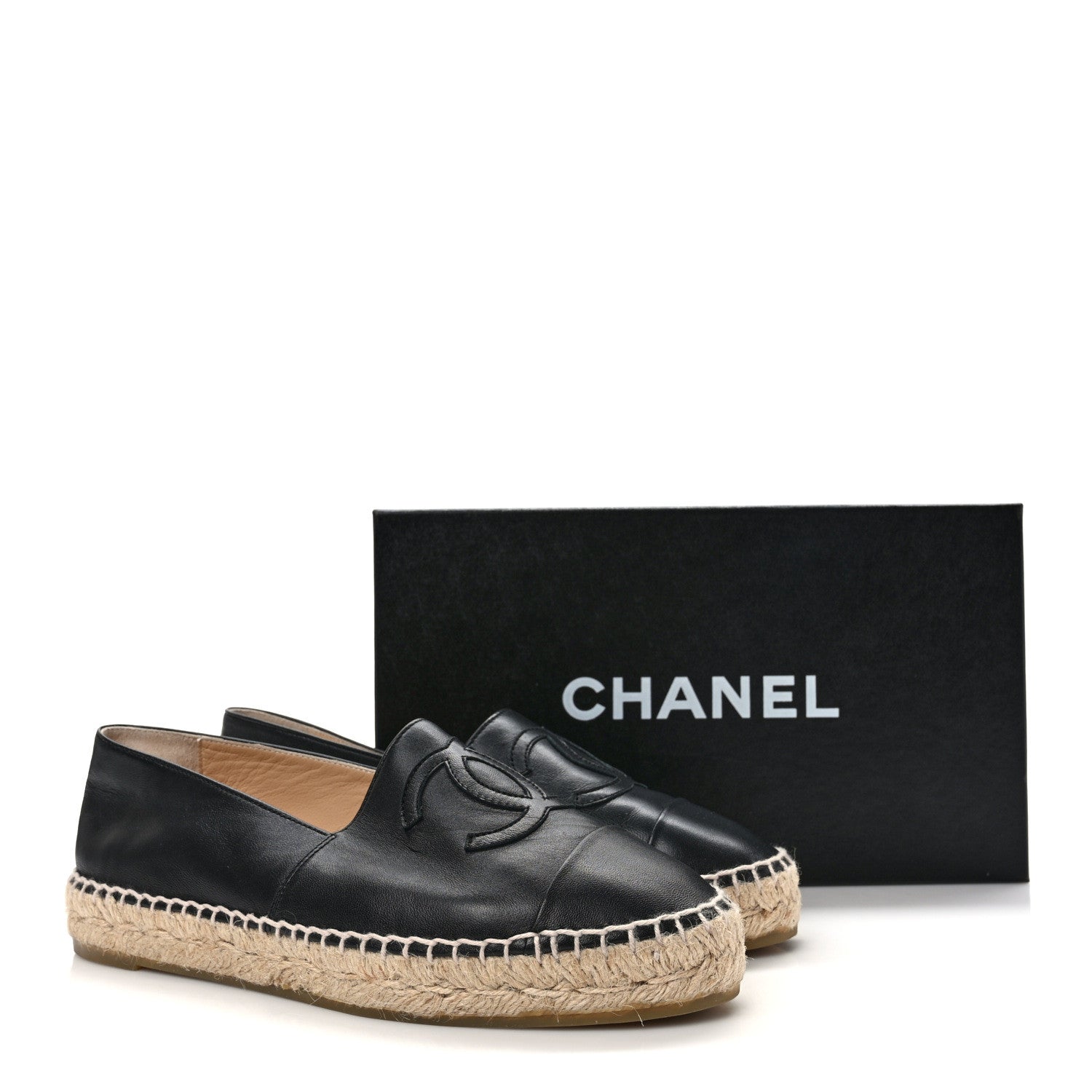 Chanel Lambskin CC Espadrilles 37 Black 9 of 9