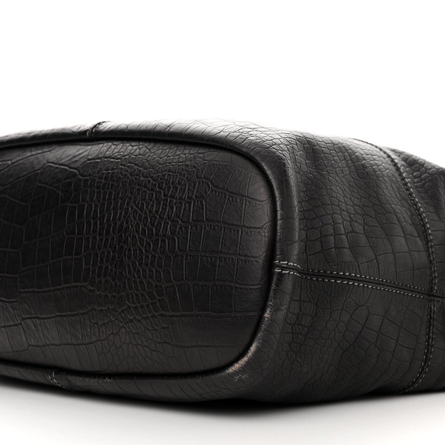 Calfskin Crocodile Embossed Medium Nightingale Black