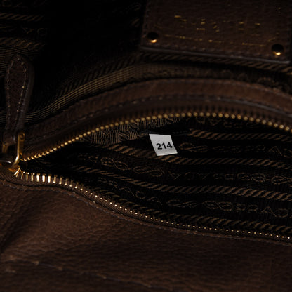 Prada Cervo Antik Top Handle Tote Brown 9 of 21