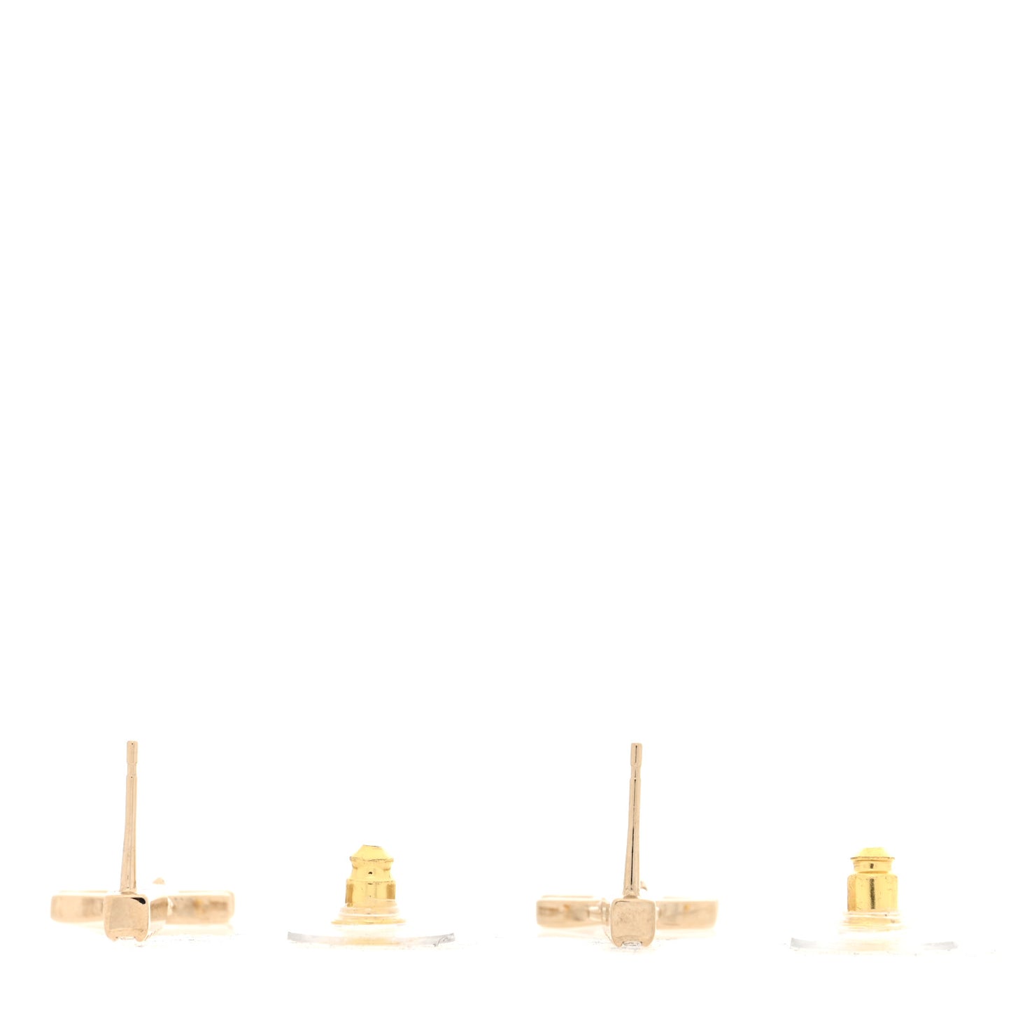 Crystal CC Drop Earrings Gold Gold