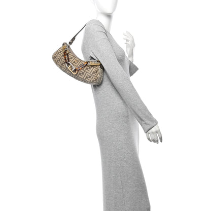 Fendi Chenille Vitello King Plexiglass FF O'Lock Swing Tortora Nuvola 2 of 10