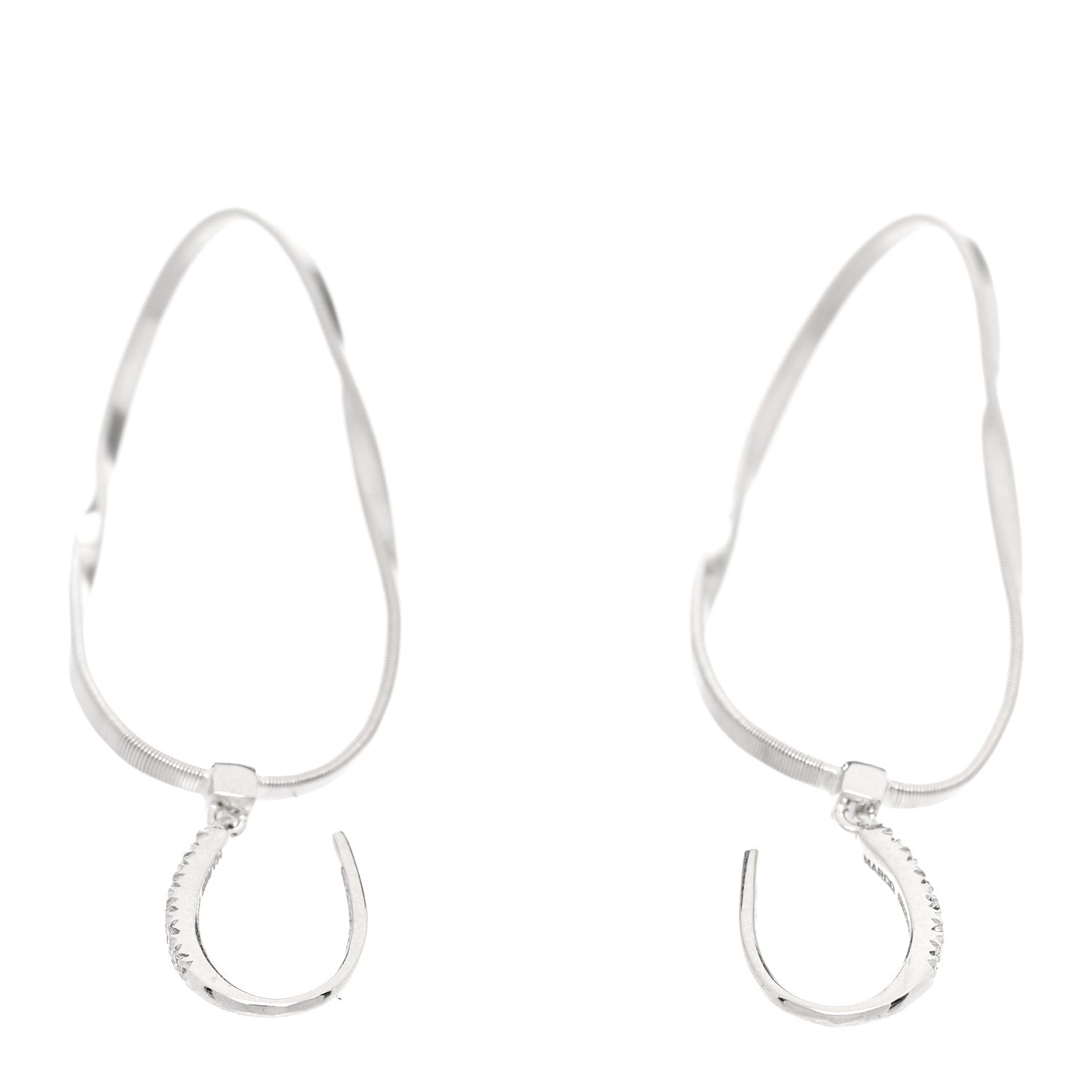 Marco Bicego 18K White Gold Diamond Marrakech Drop Earrings 3 of 4