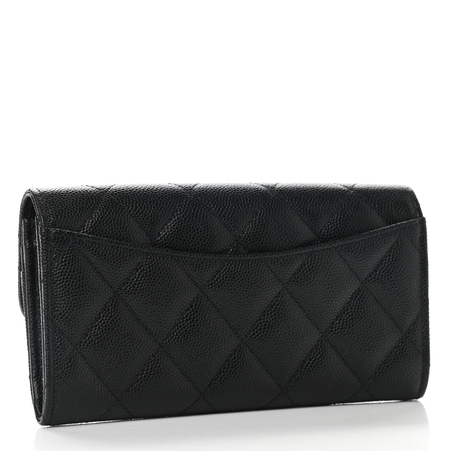 Chanel Caviar Quilted Medium Gusset Flap Wallet Black 3 of 9
