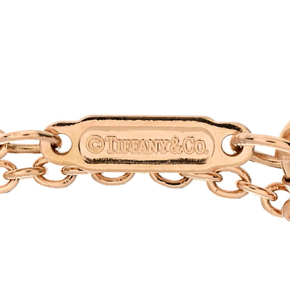 Tiffany 18K Rose Gold Diamond T Double Chain Bracelet 3 of 4