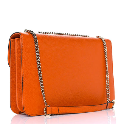 Gucci Dollar Calfskin Interlocking G Shoulder Bag Sun Orange 3 of 9