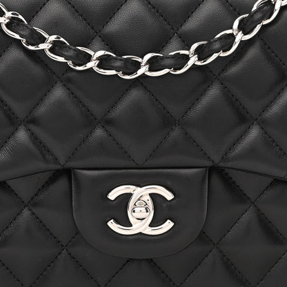 Chanel Lambskin Quilted Jumbo Double Flap Black 8 of 14