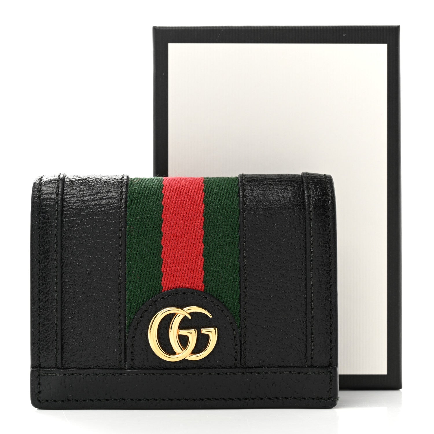 Gucci Calfskin Web Ophidia Card Case Black 9 of 9