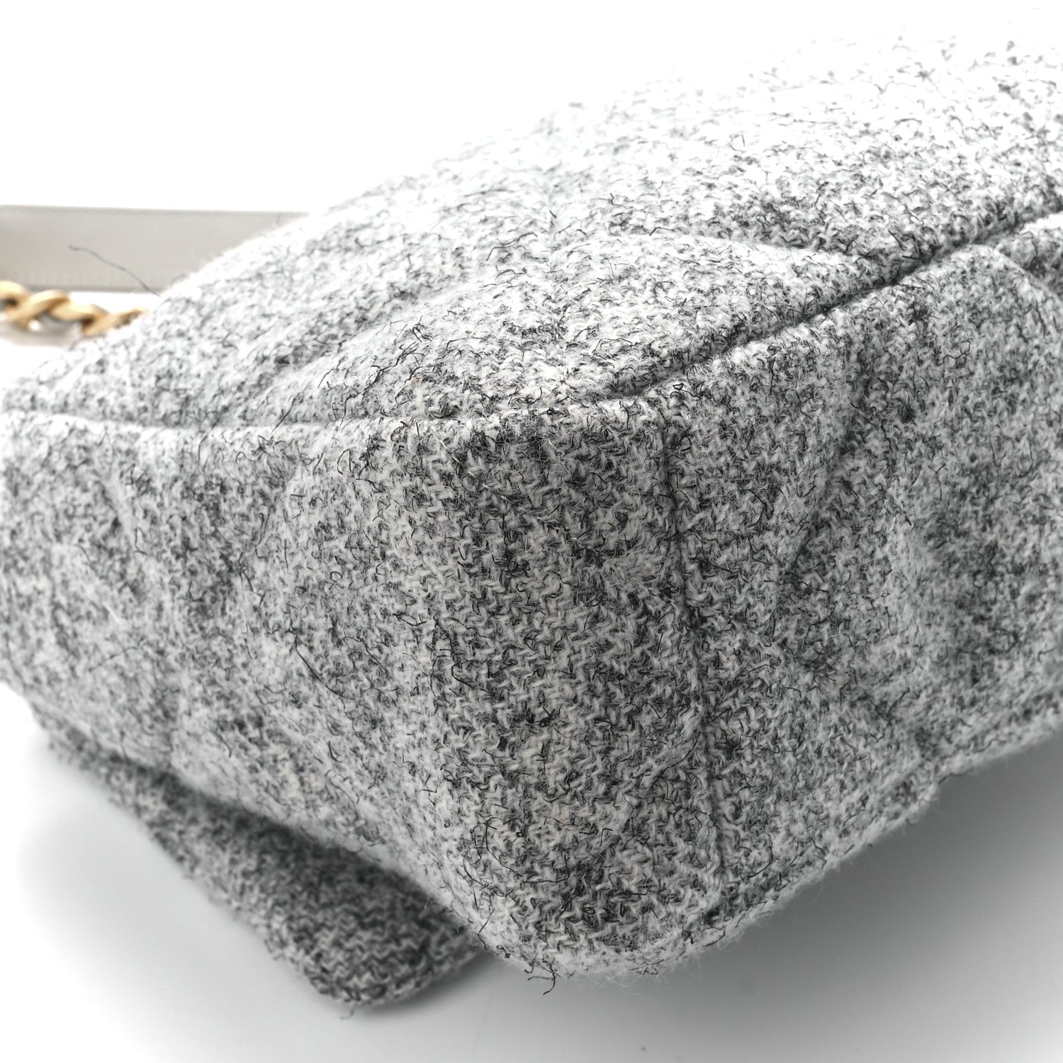 Chanel Tweed Quilted Large Chanel 19 Flap Grey 10 of 12