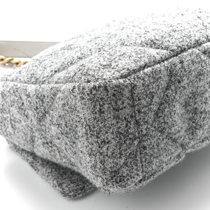 Chanel Tweed Quilted Large Chanel 19 Flap Grey 10 of 12