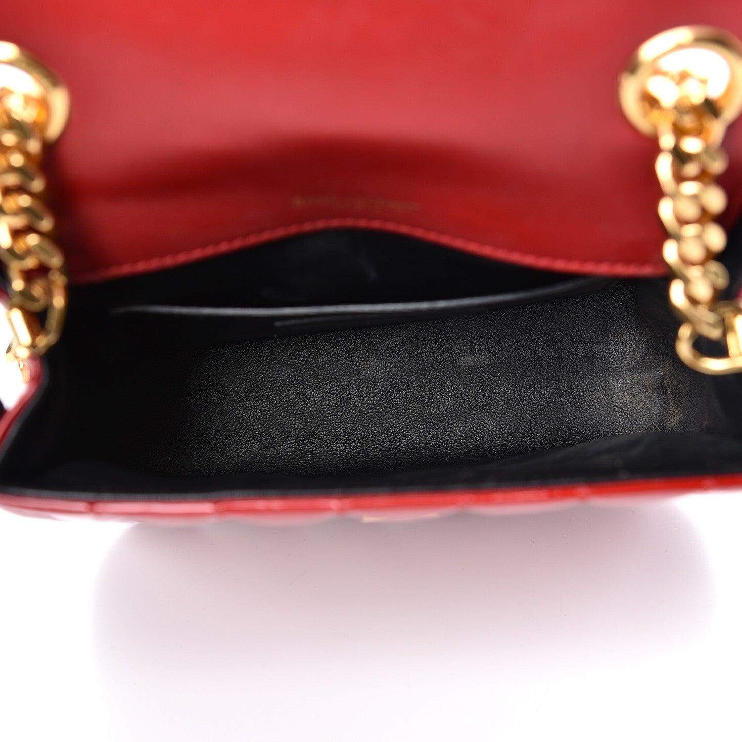 Saint Laurent Patent Matelasse Small Vicky Chain Bag Red 5 of 11